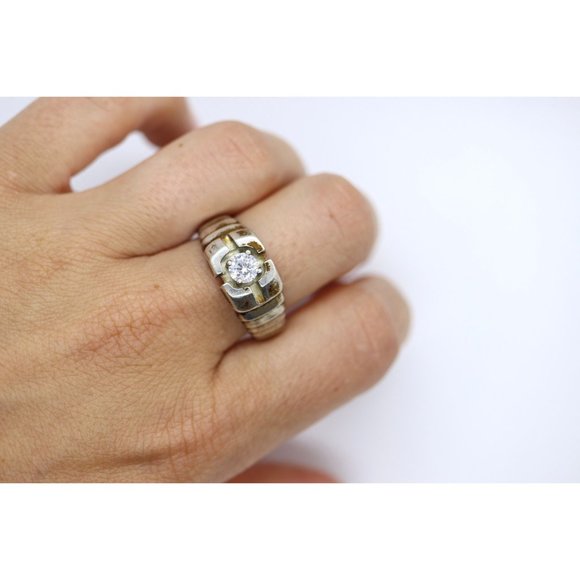 Vintage CZ Sterling silver Ring unisex - Picture 2 of 7